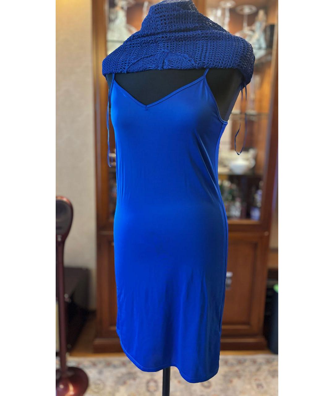 POLO RALPH LAUREN Синее полиэстеровое повседневное платье, фото 5