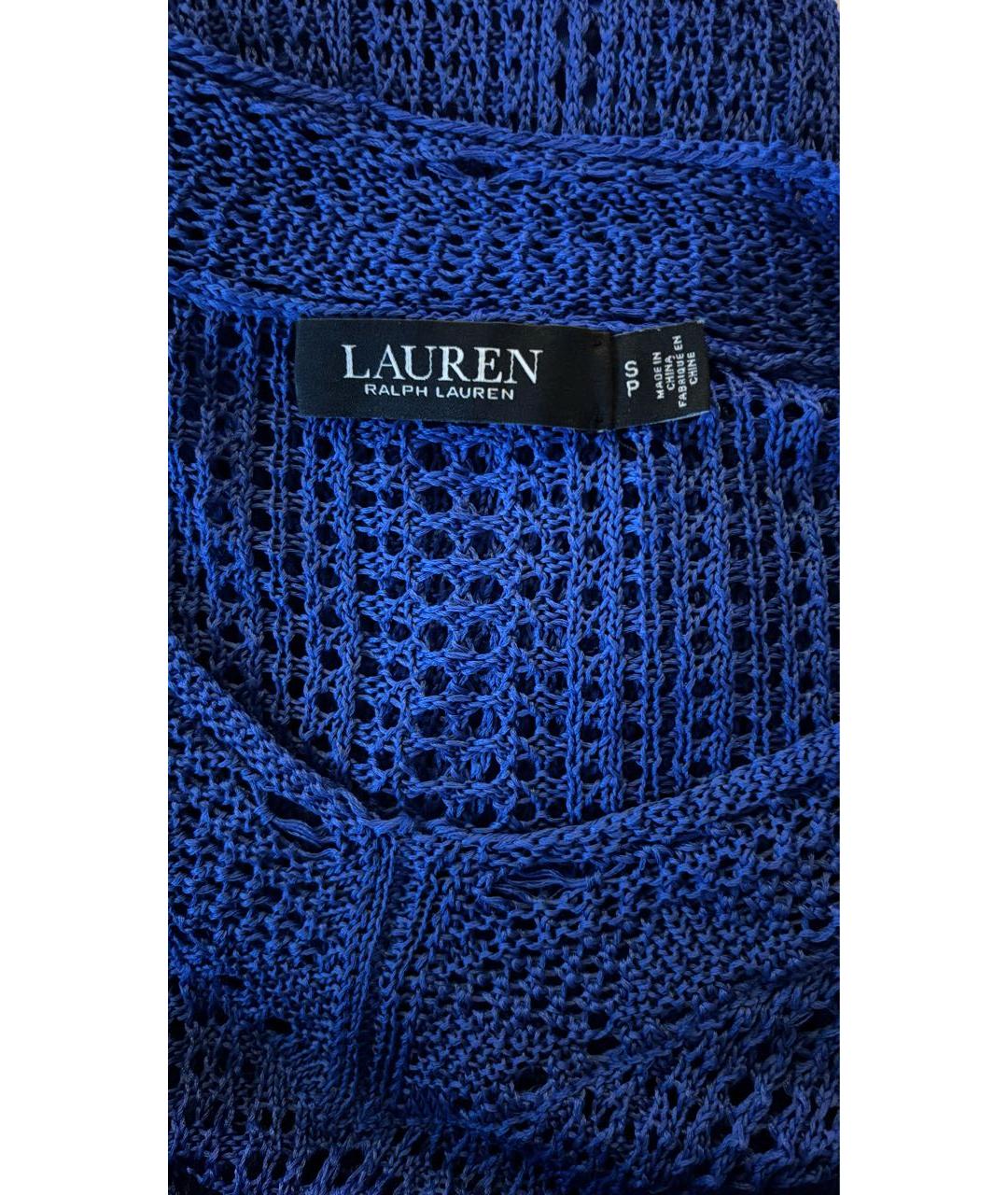 POLO RALPH LAUREN Синее полиэстеровое повседневное платье, фото 6