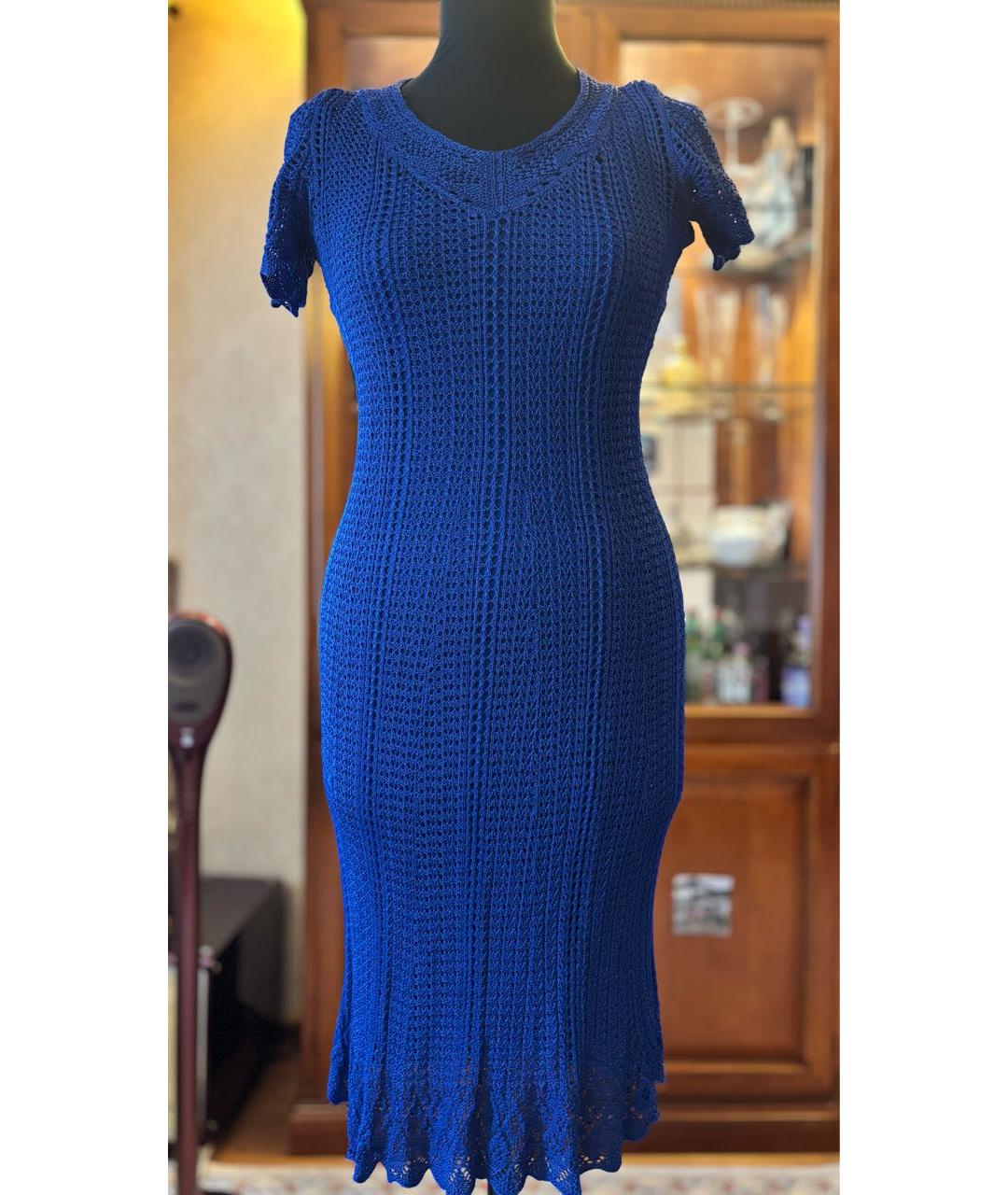 POLO RALPH LAUREN Синее полиэстеровое повседневное платье, фото 9