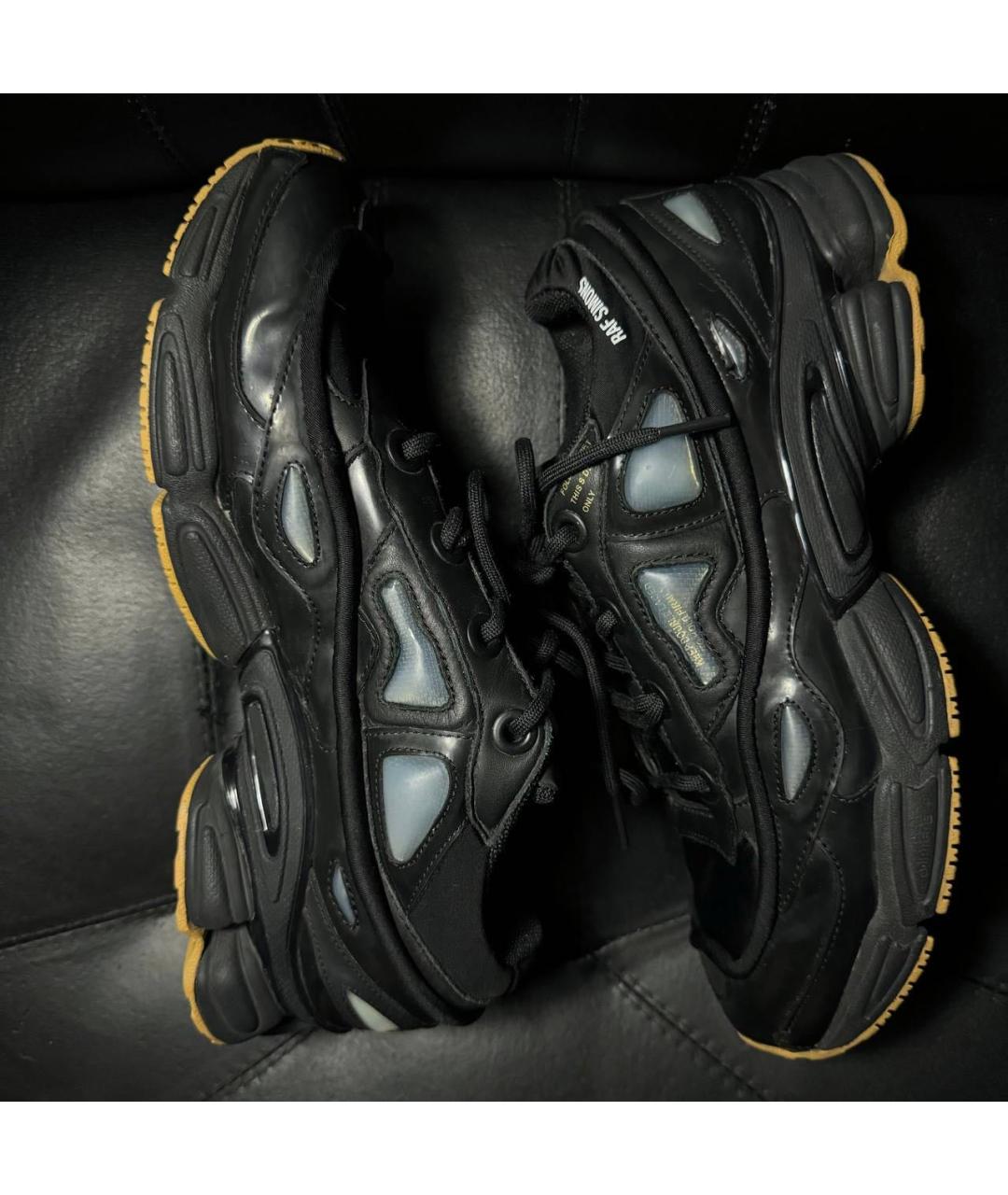 ADIDAS X RAF SIMONS Черные текстильные низкие кроссовки / кеды, фото 4