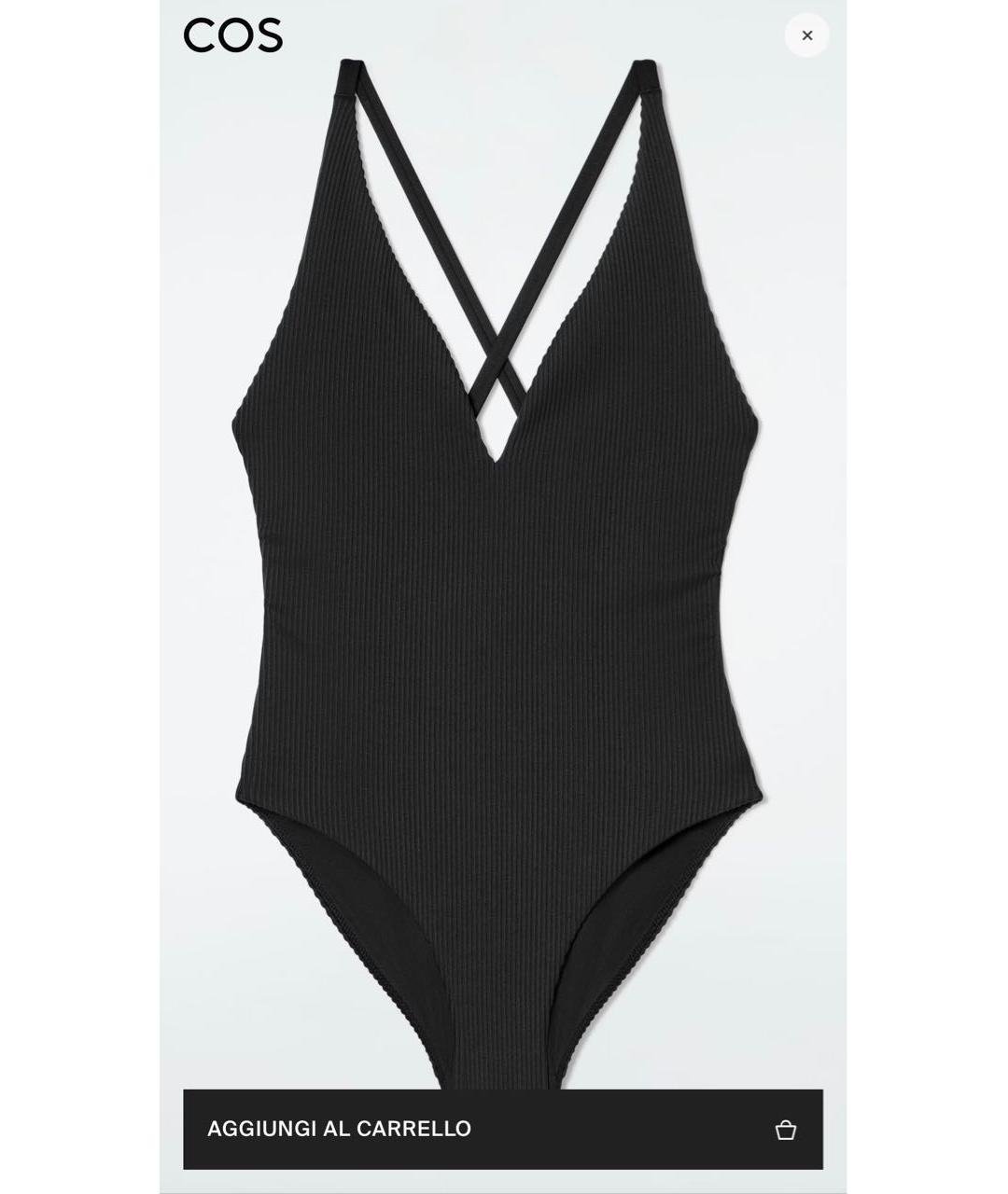 COS Черный полиамидовый купальник, фото 6
