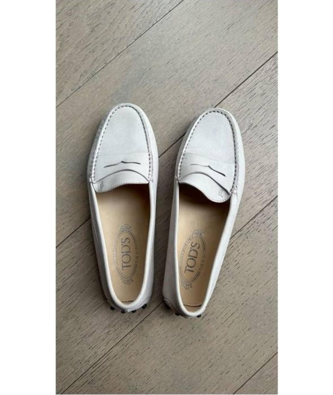 TOD'S Бежевые замшевые мокасины, фото 2