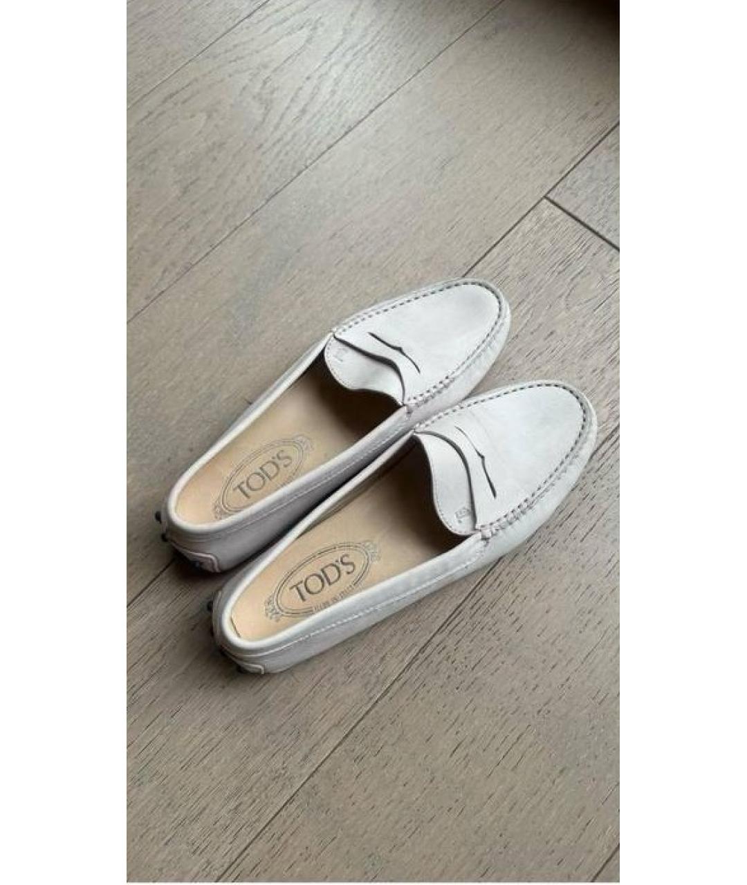 TOD'S Бежевые замшевые мокасины, фото 3