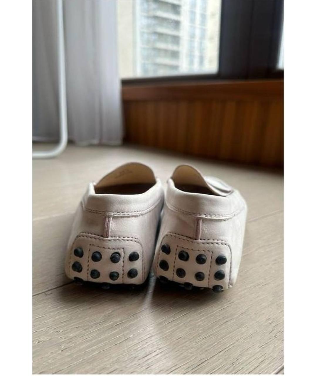 TOD'S Бежевые замшевые мокасины, фото 4