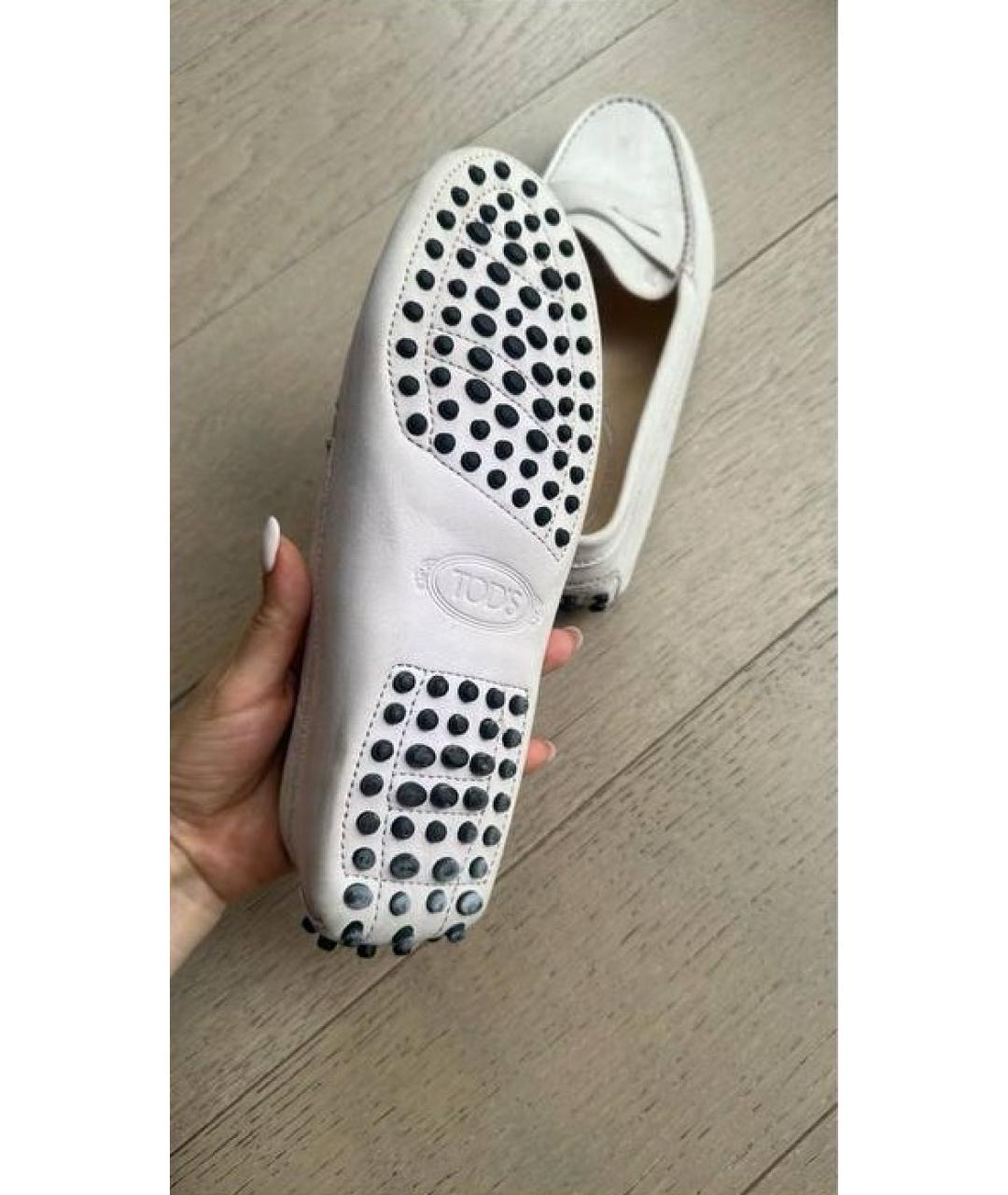 TOD'S Бежевые замшевые мокасины, фото 5