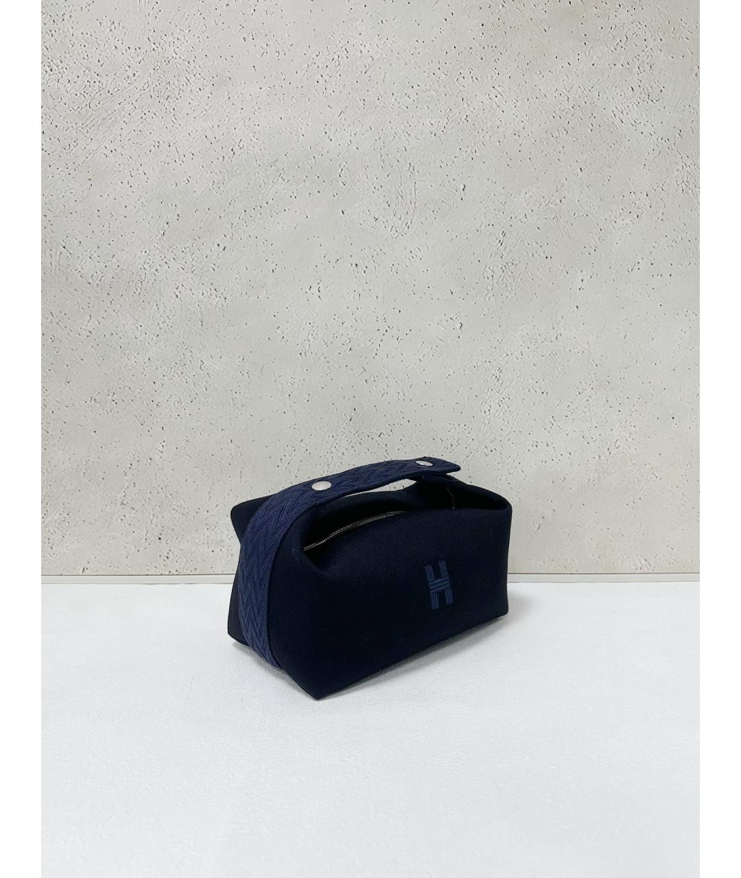 HERMES Черная деним косметичка, фото 4