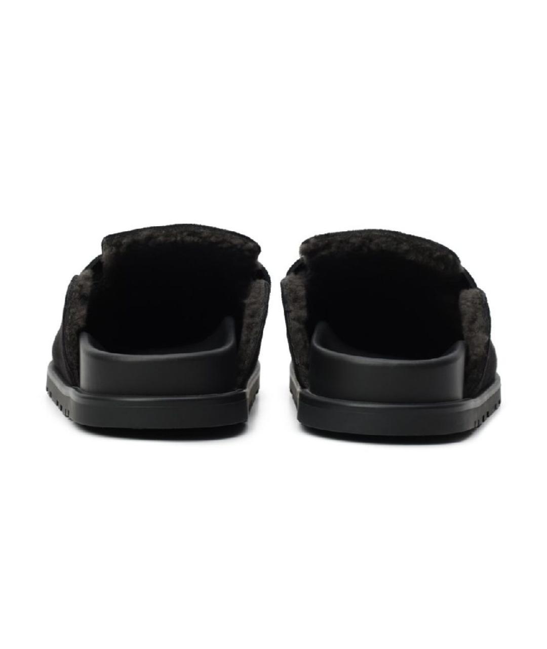 HERMES Черные замшевые мюли, фото 4