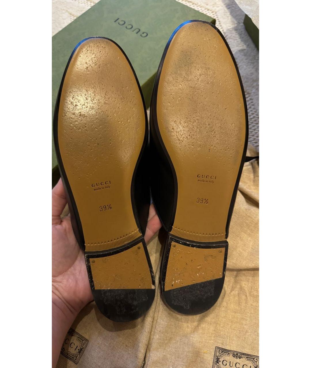 GUCCI Черные кожаные мюли, фото 4