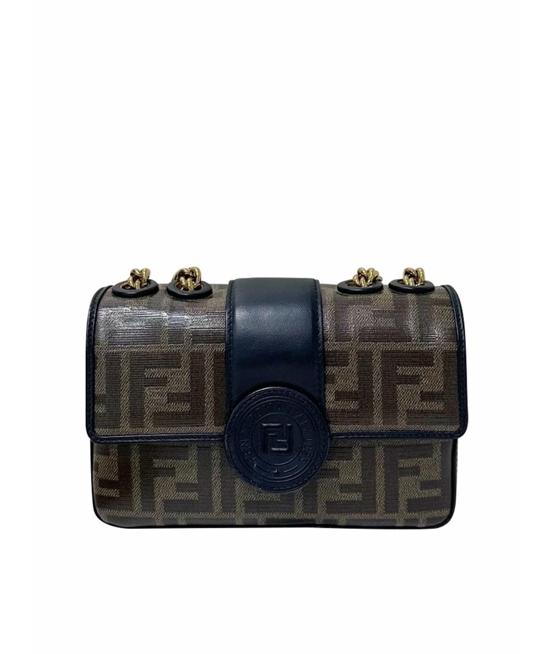 FENDI Черная кожаная сумка через плечо, фото 1