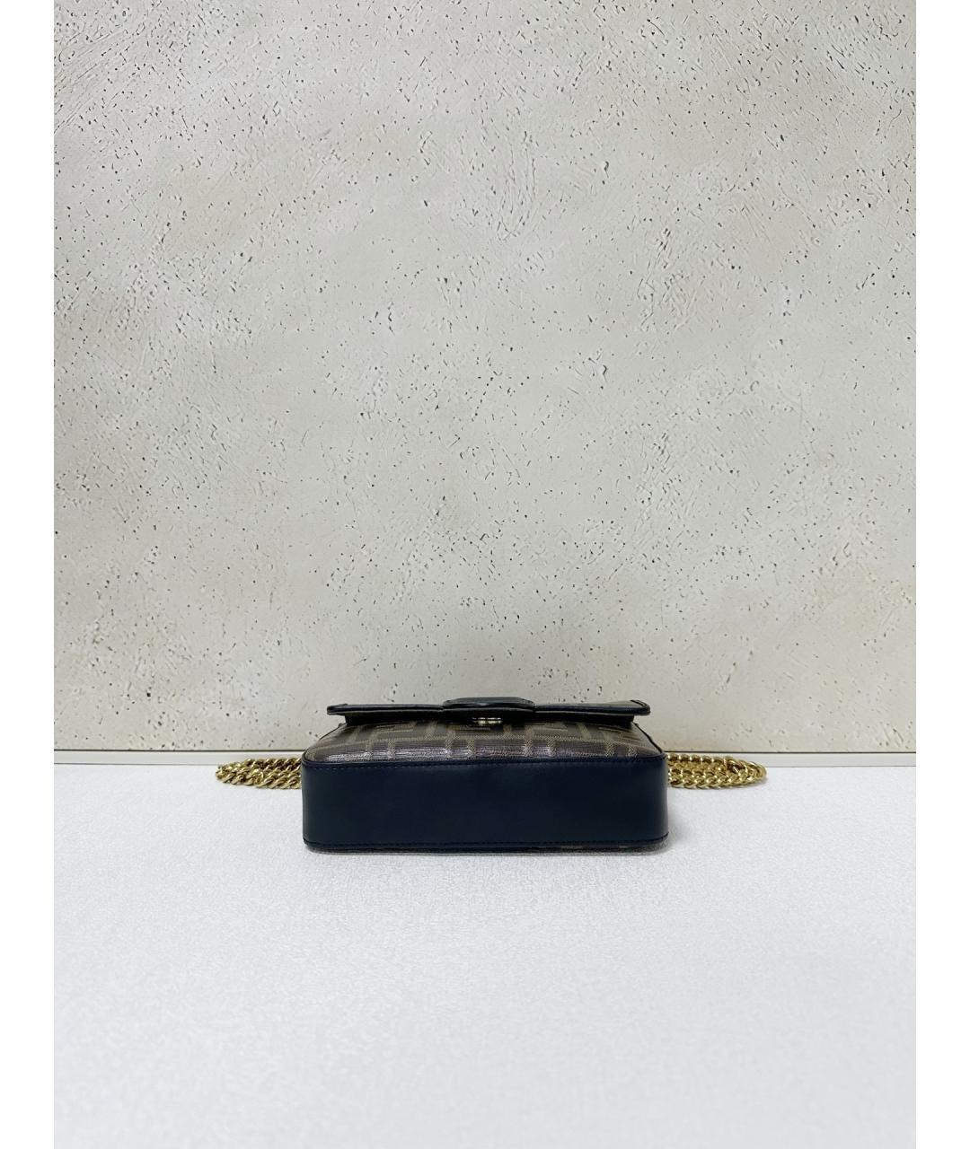 FENDI Черная кожаная сумка через плечо, фото 5