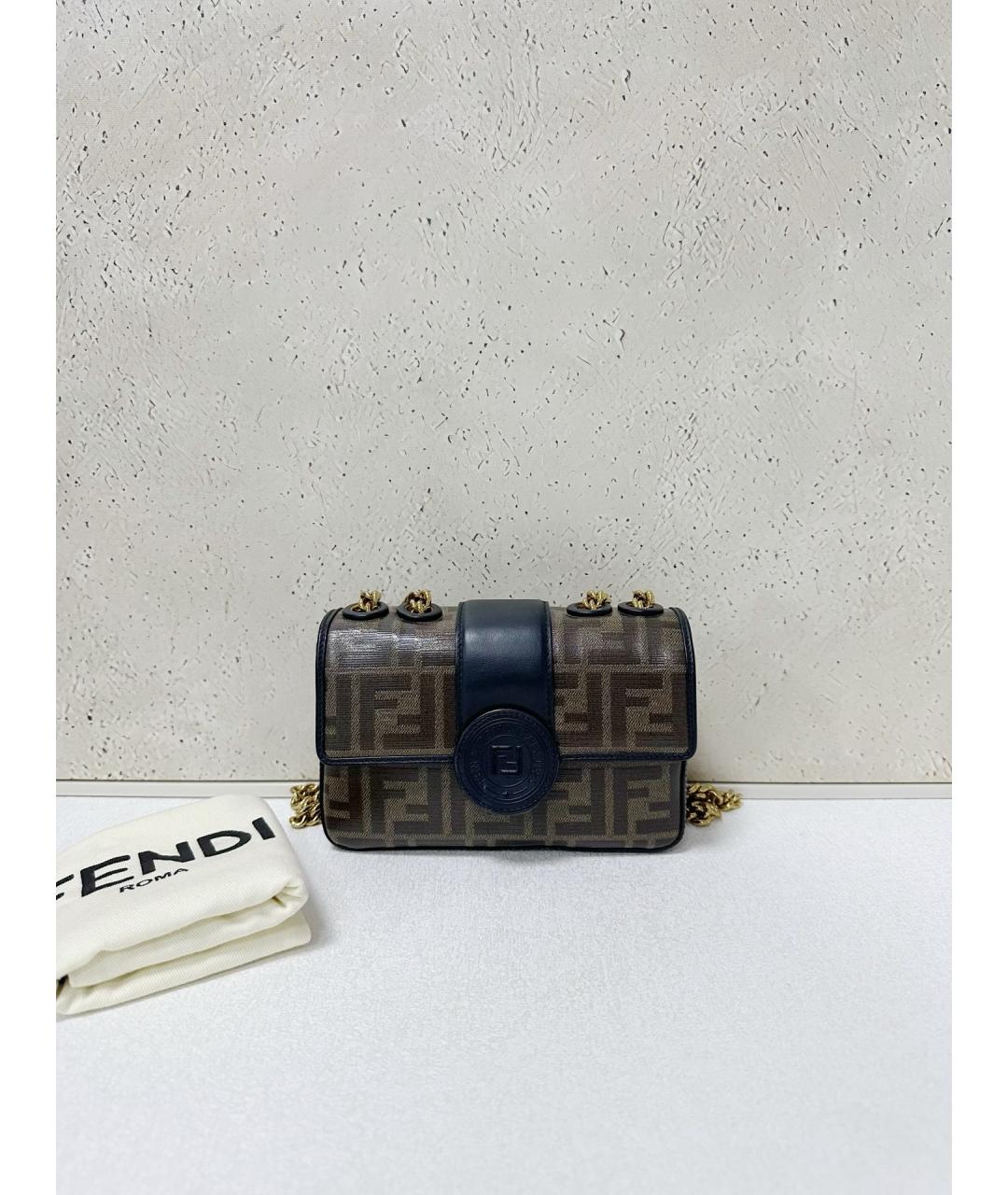 FENDI Черная кожаная сумка через плечо, фото 7