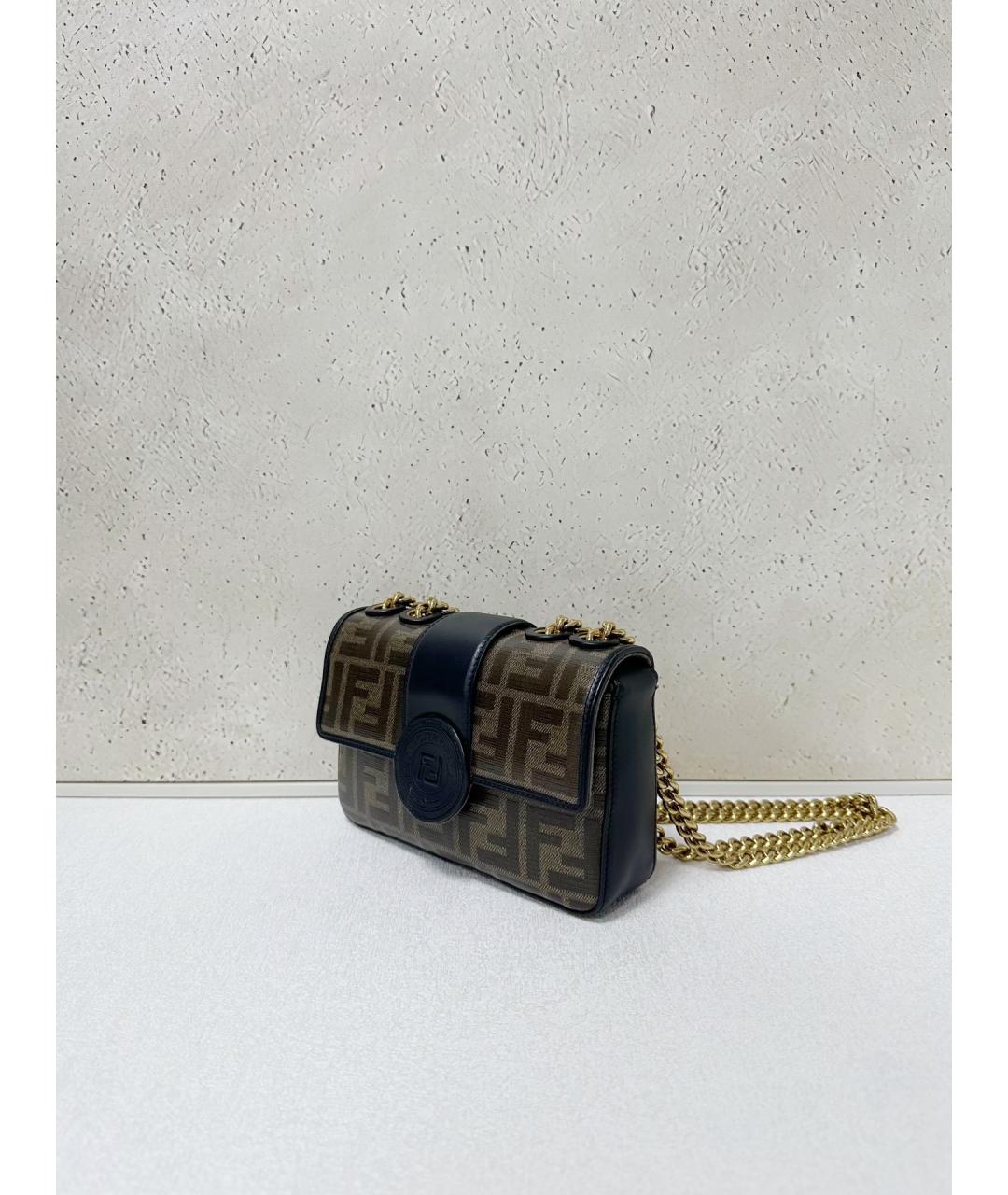 FENDI Черная кожаная сумка через плечо, фото 3