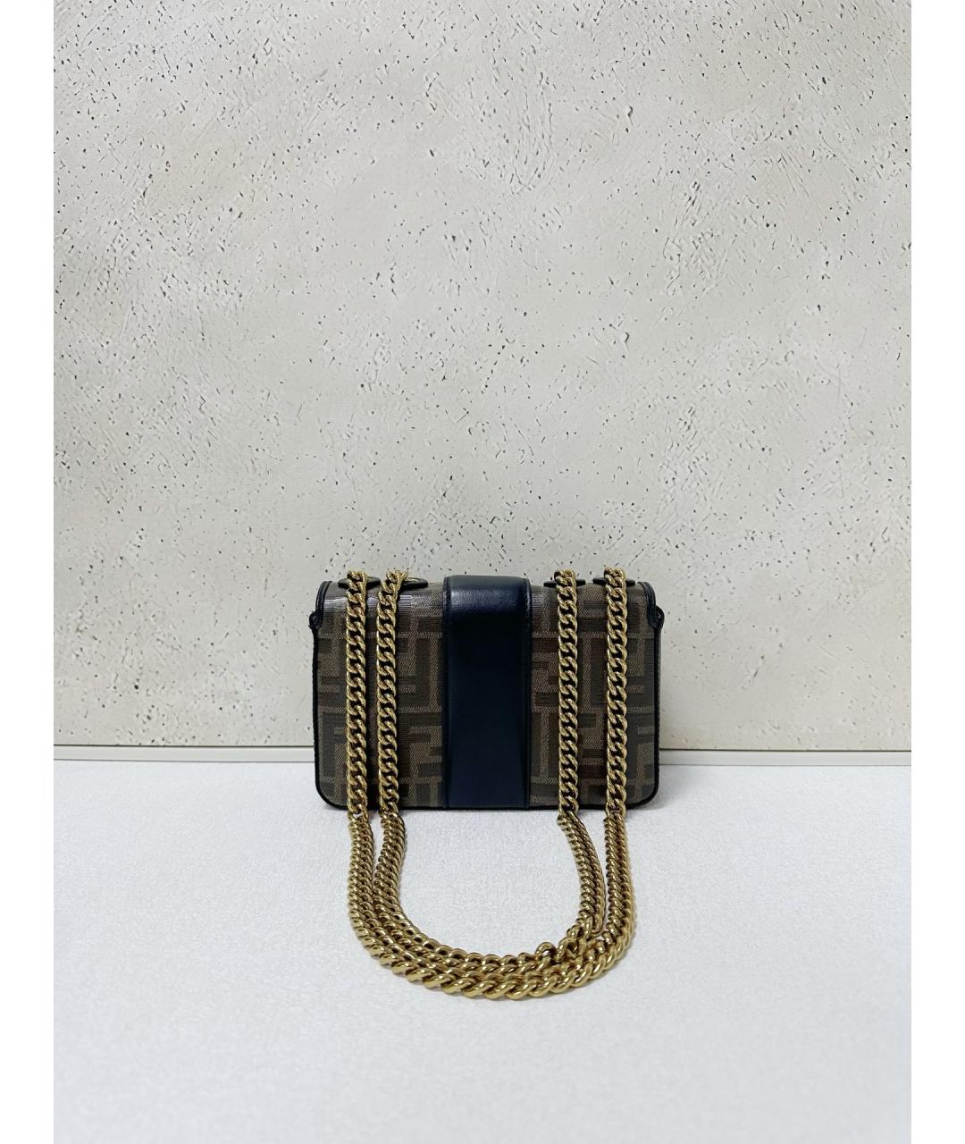 FENDI Черная кожаная сумка через плечо, фото 2