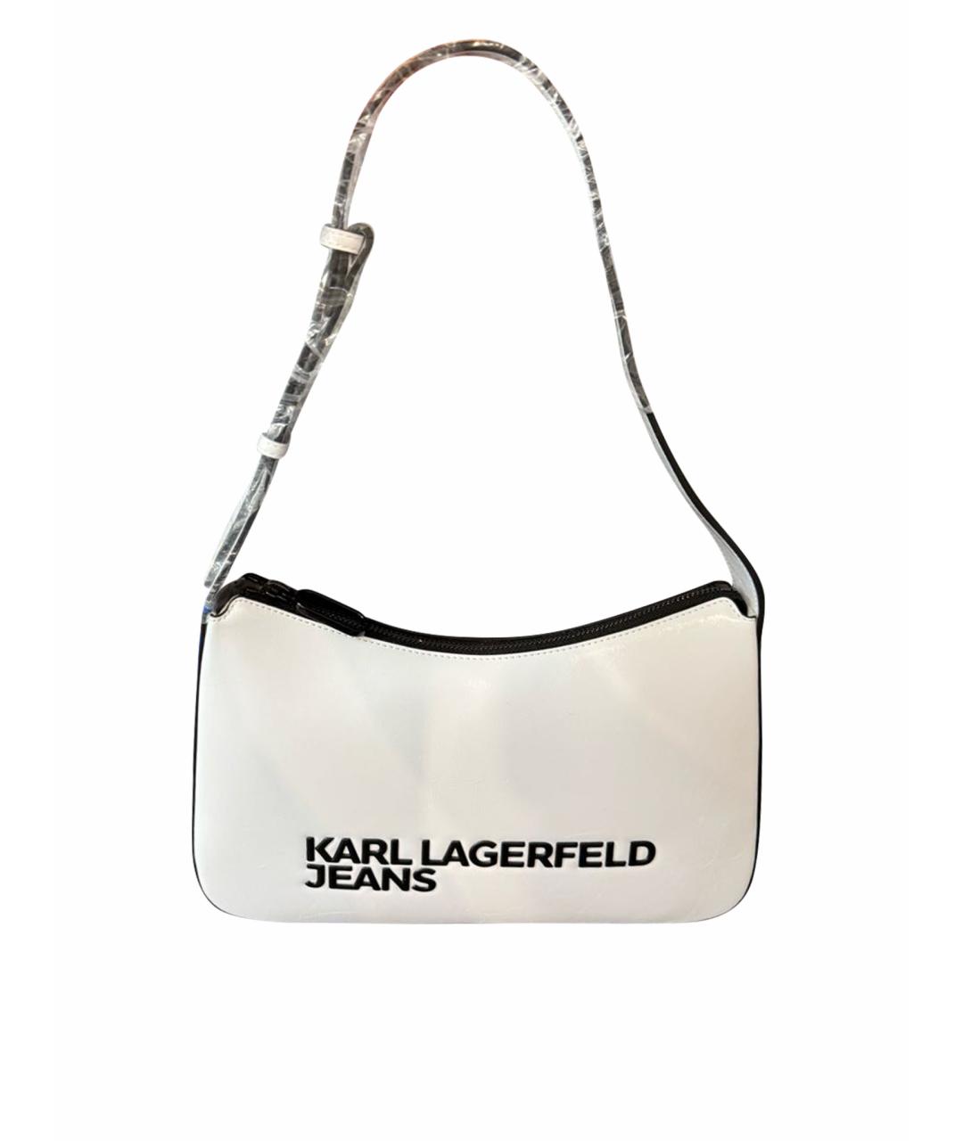 KARL LAGERFELD Белая сумка через плечо из искусственной кожи, фото 1