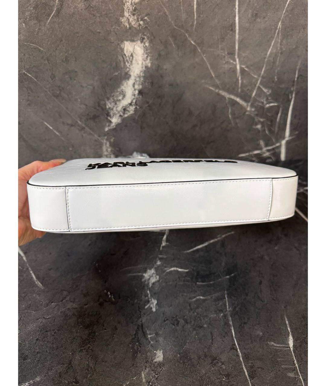 KARL LAGERFELD Белая сумка через плечо из искусственной кожи, фото 8