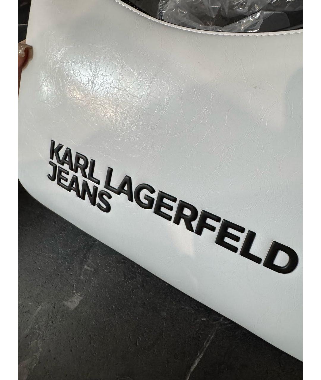 KARL LAGERFELD Белая сумка через плечо из искусственной кожи, фото 7
