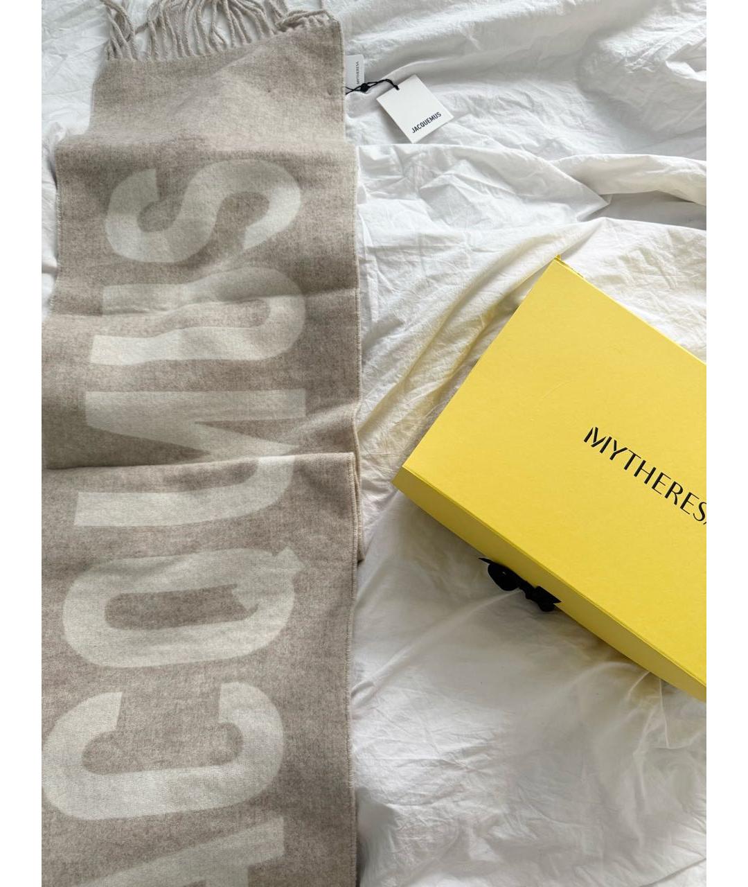 JACQUEMUS Бежевый шерстяной шарф, фото 2