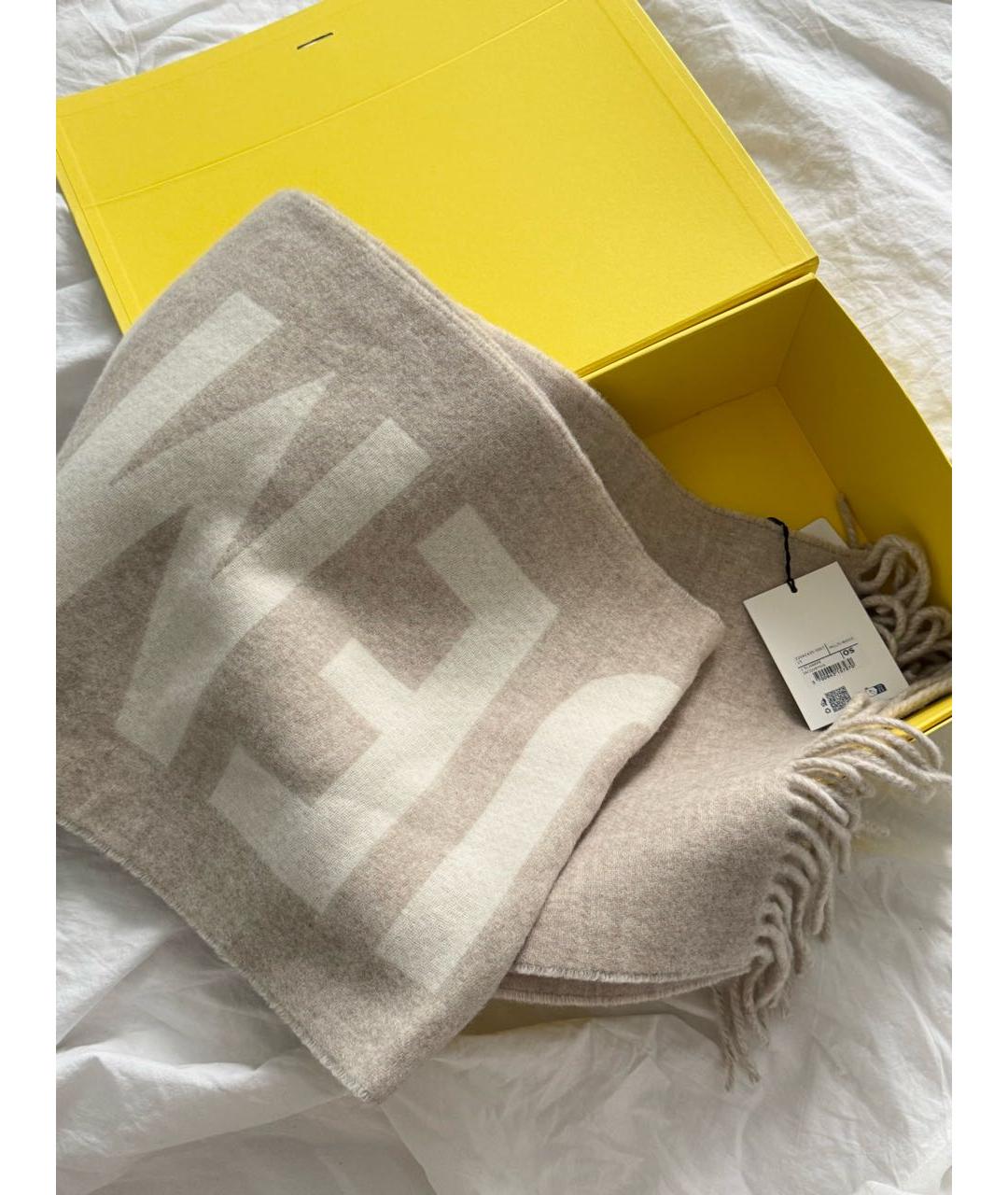 JACQUEMUS Бежевый шерстяной шарф, фото 3