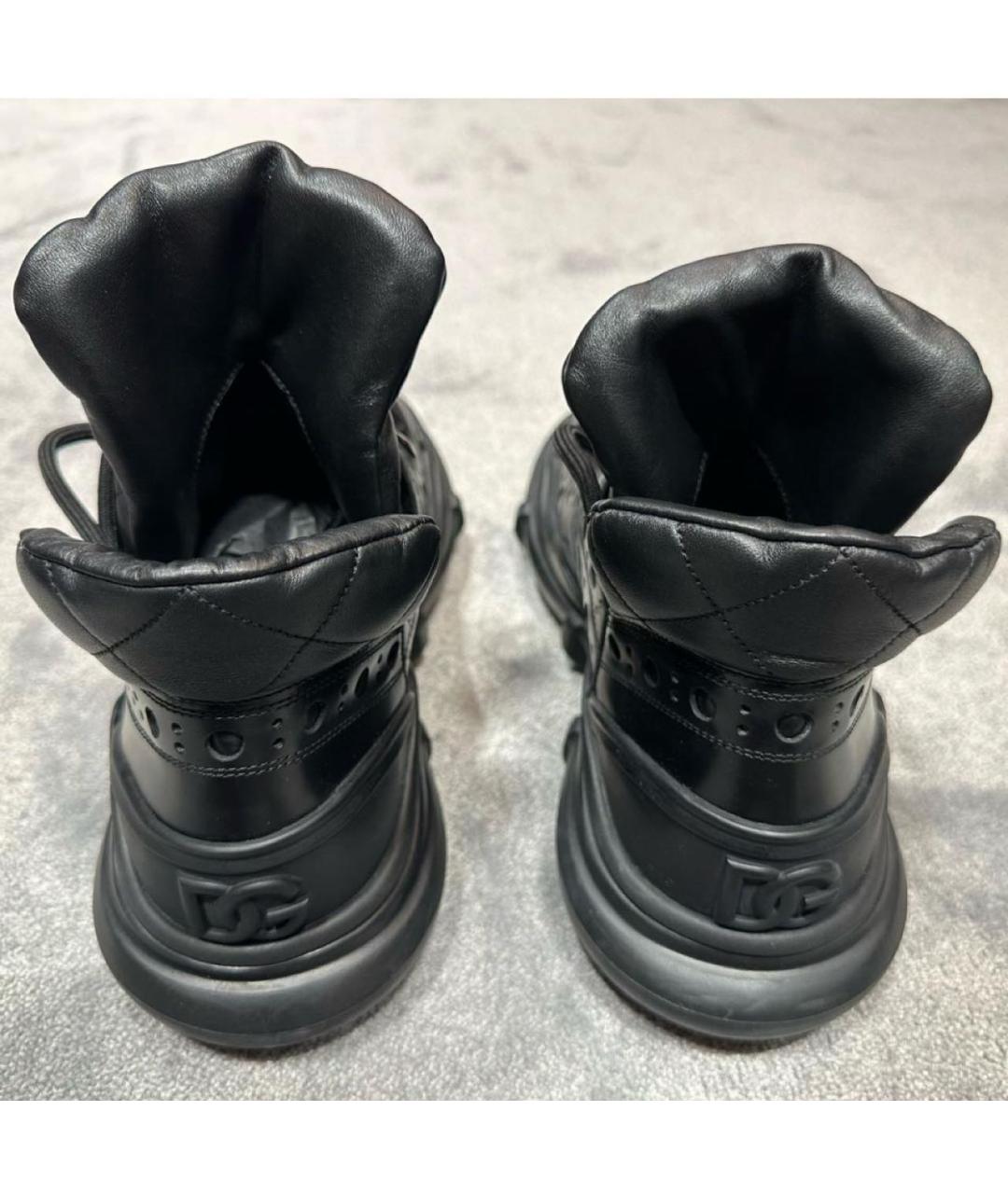 DOLCE&GABBANA Черные кожаные высокие ботинки, фото 4