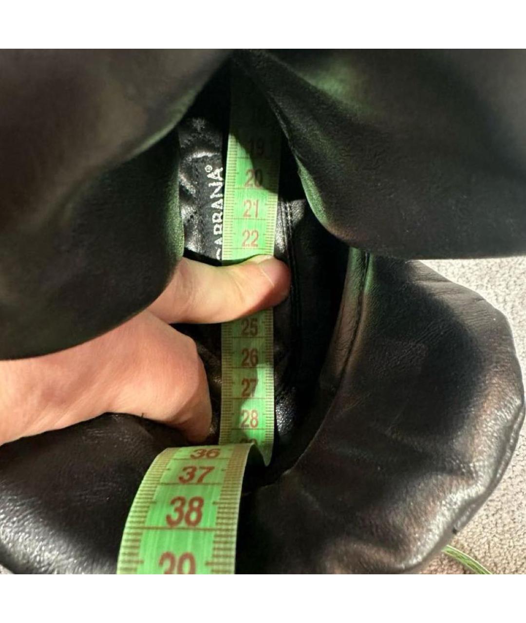 DOLCE&GABBANA Черные кожаные высокие ботинки, фото 8