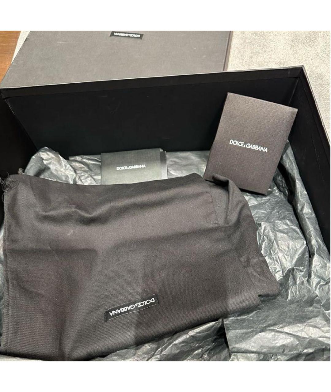 DOLCE&GABBANA Черные кожаные высокие ботинки, фото 5