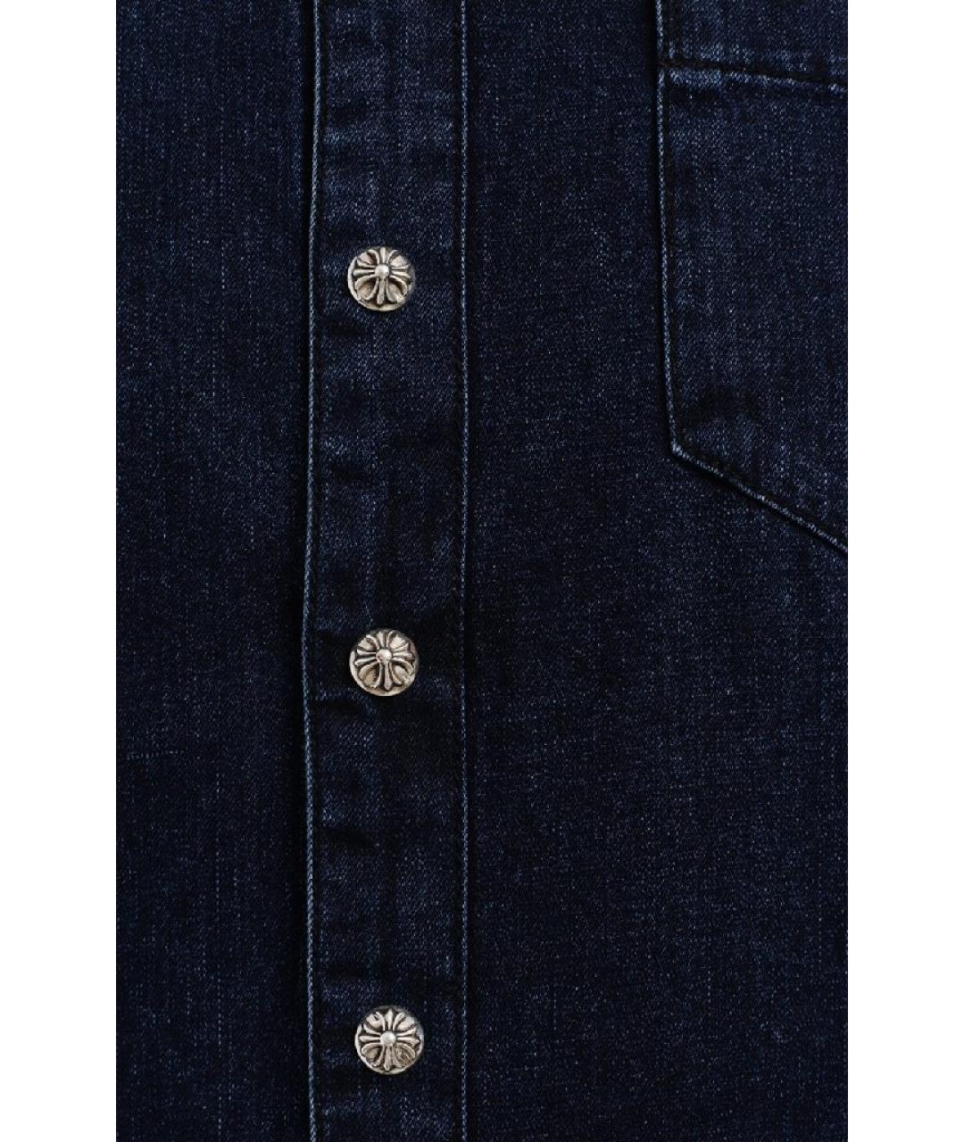 CHROME HEARTS Темно-синяя хлопковая кэжуал рубашка, фото 3