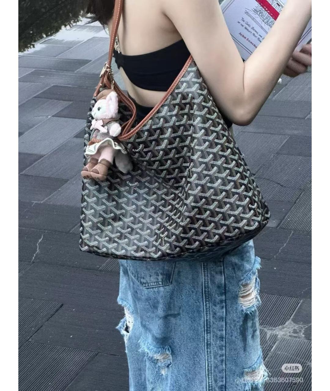 GOYARD Коричневая сумка через плечо из искусственной кожи, фото 4