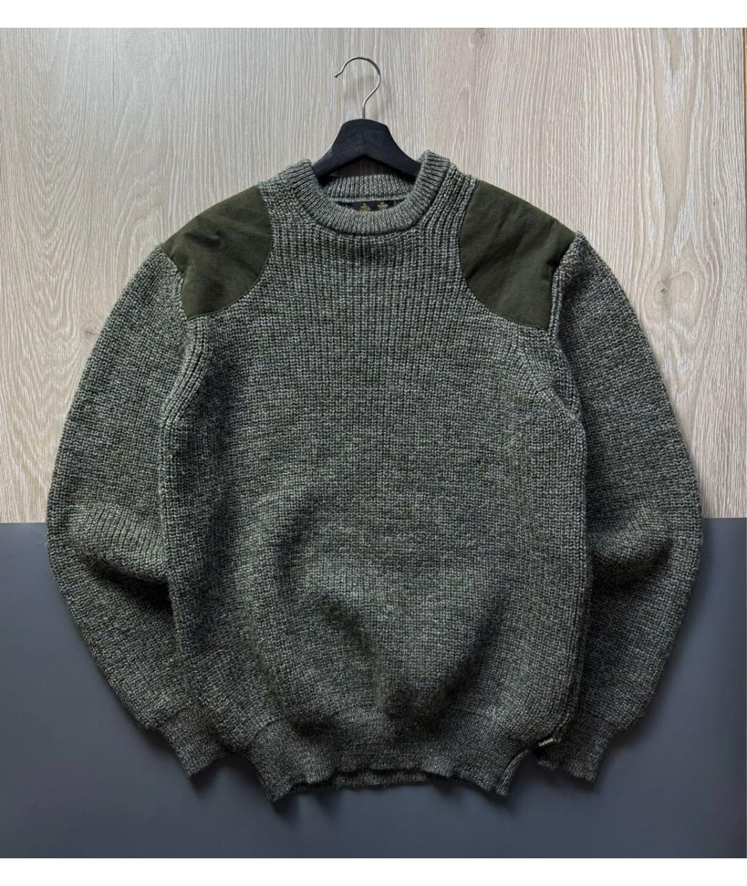 BARBOUR Хаки шерстяной джемпер / свитер, фото 6