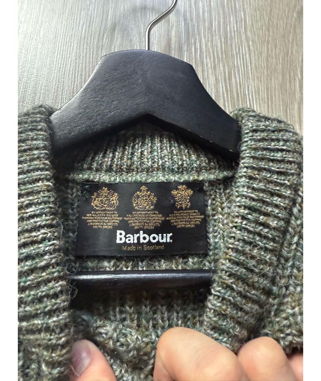 BARBOUR Хаки шерстяной джемпер / свитер, фото 5