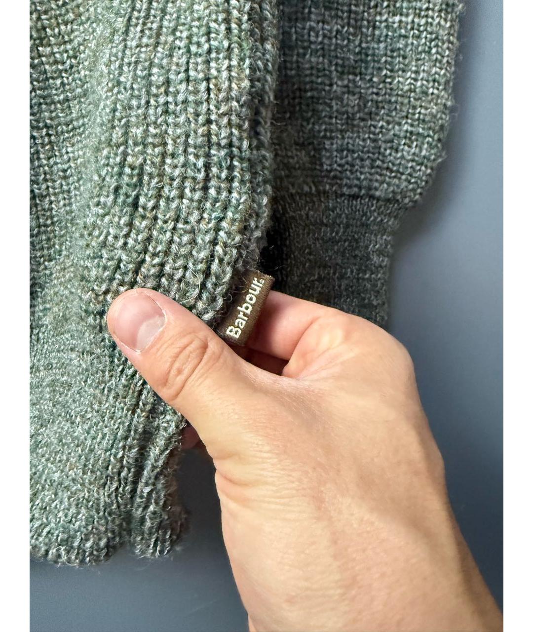 BARBOUR Хаки шерстяной джемпер / свитер, фото 3