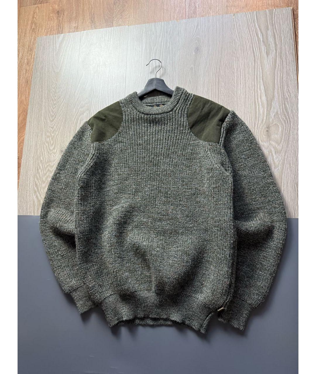 BARBOUR Хаки шерстяной джемпер / свитер, фото 2