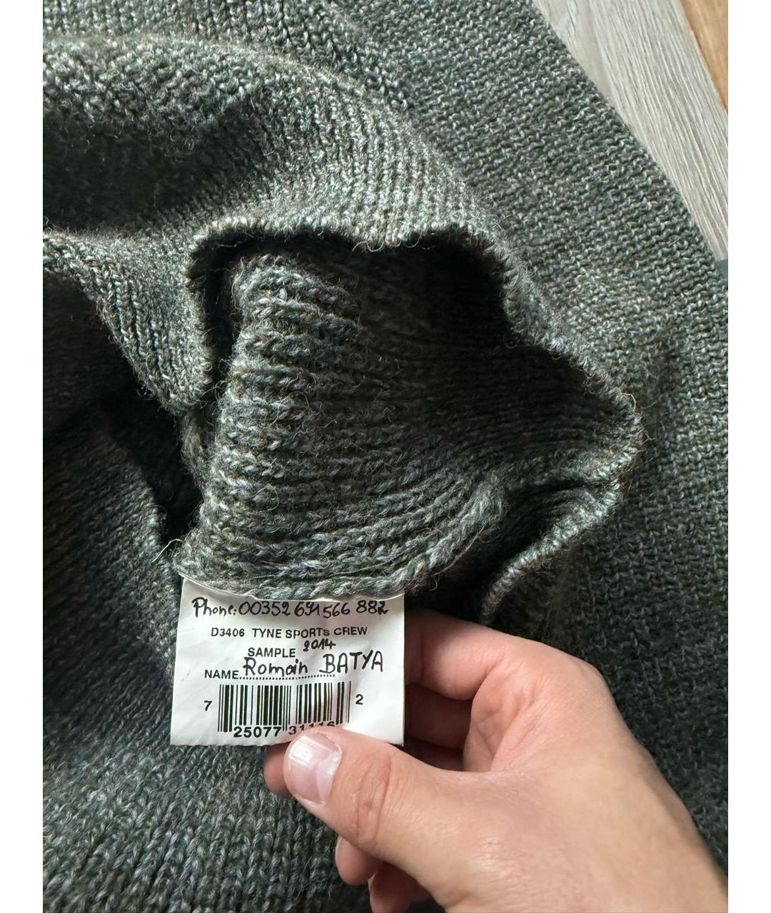 BARBOUR Хаки шерстяной джемпер / свитер, фото 4