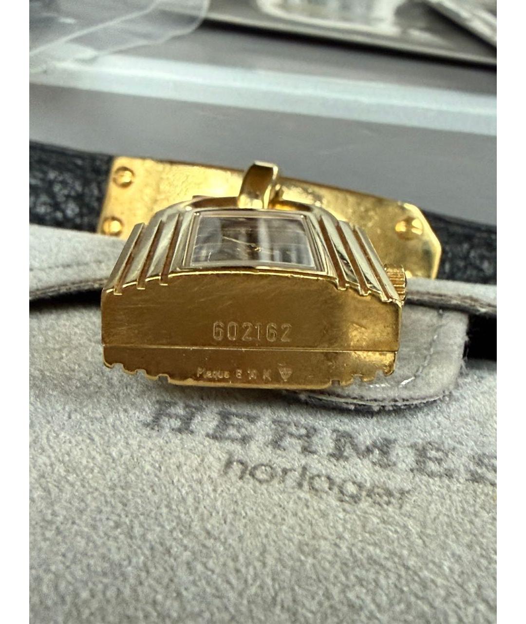 HERMES Черные позолоченные часы, фото 2