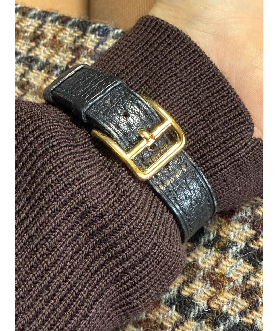 HERMES Черные позолоченные часы, фото 3