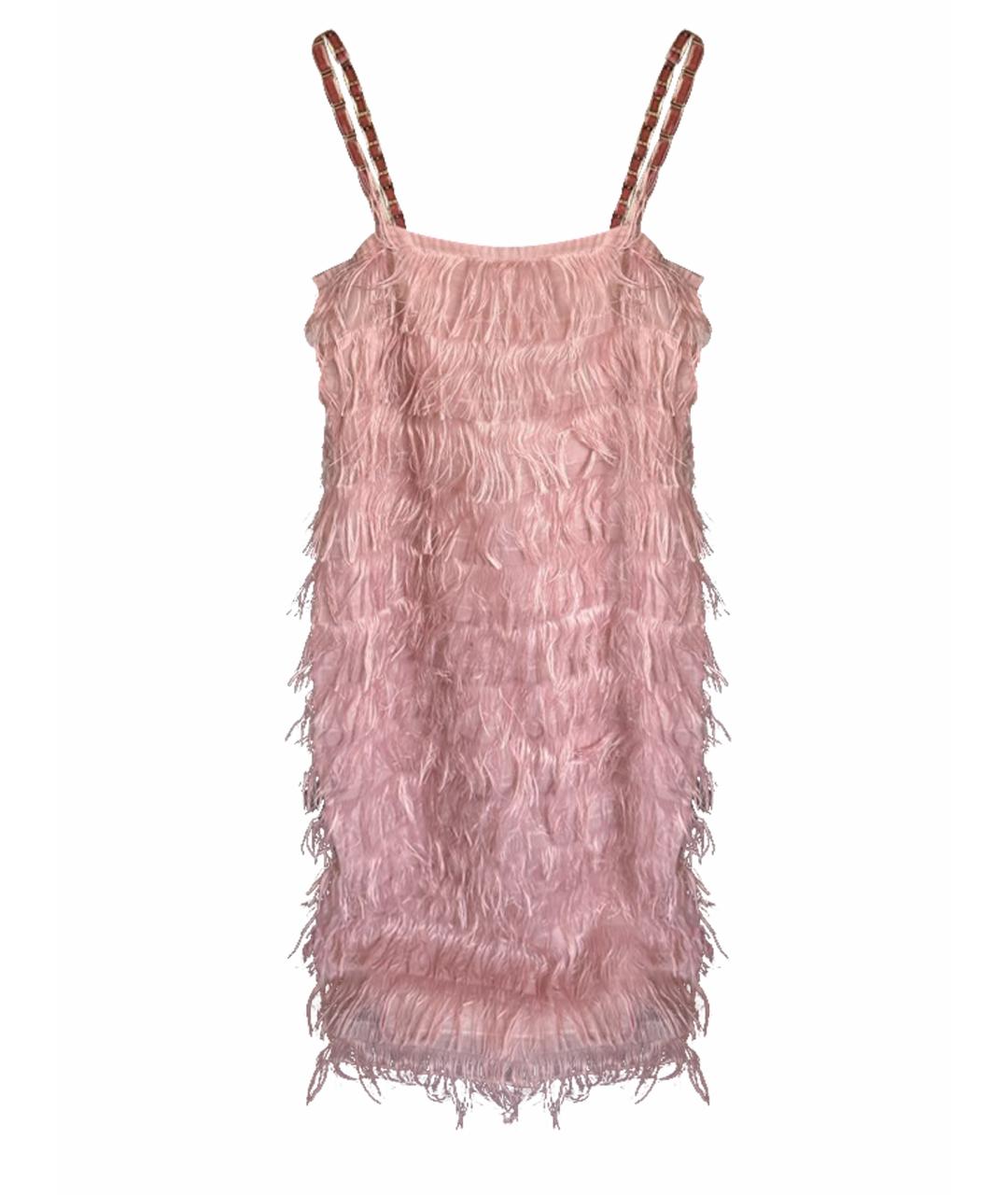 MAX MARA Розовое шелковое коктейльное платье, фото 1