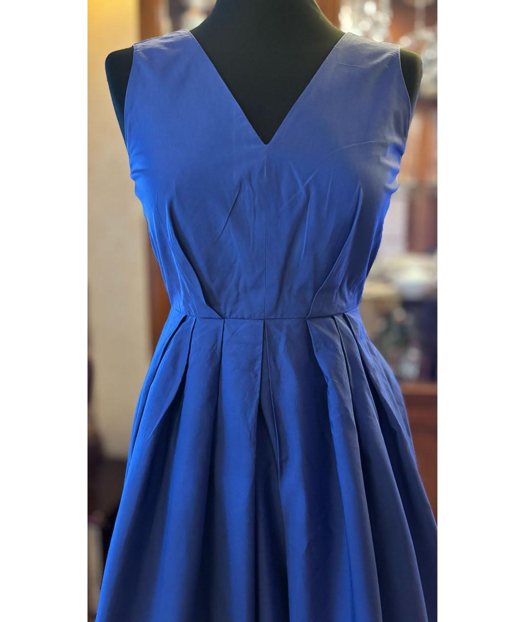 MAX MARA Синее хлопковое повседневное платье, фото 5