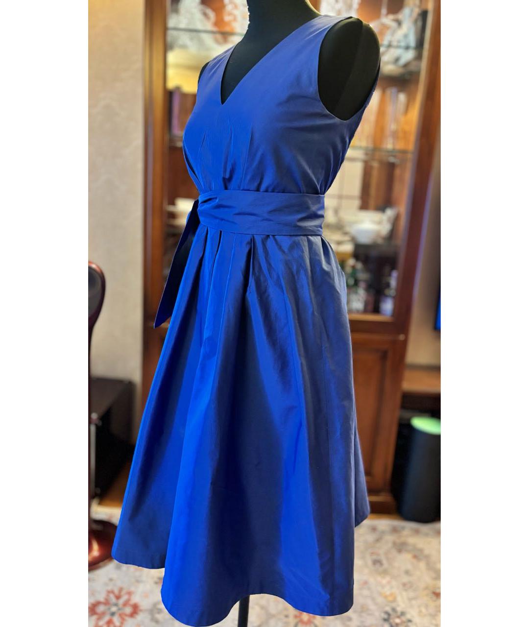 MAX MARA Синее хлопковое повседневное платье, фото 2