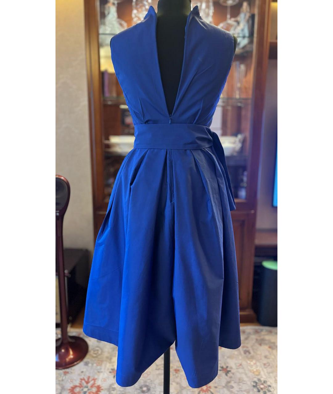 MAX MARA Синее хлопковое повседневное платье, фото 3