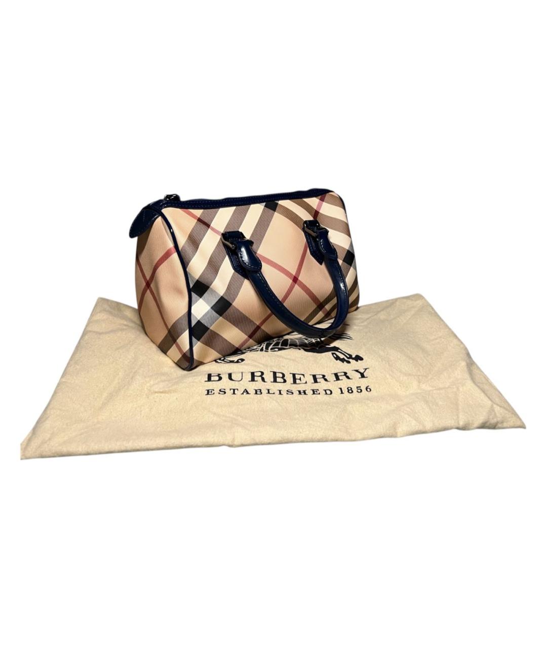 BURBERRY Бежевая кожаная сумка с короткими ручками, фото 7