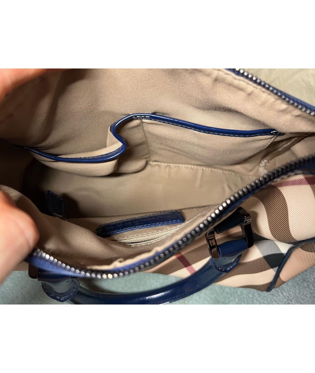 BURBERRY Бежевая кожаная сумка с короткими ручками, фото 5