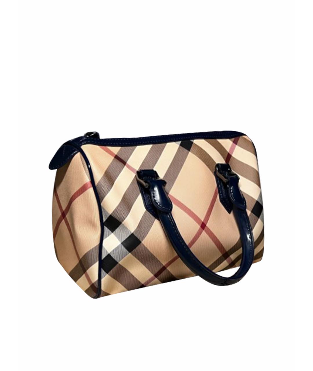 BURBERRY Бежевая кожаная сумка с короткими ручками, фото 1