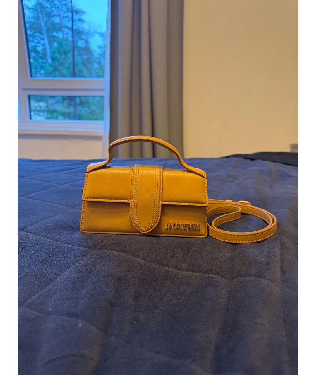 JACQUEMUS Оранжевая кожаная сумка через плечо, фото 2