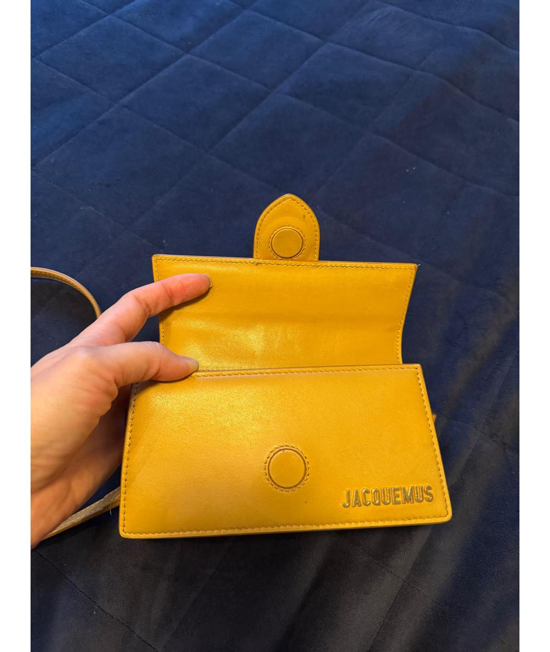 JACQUEMUS Оранжевая кожаная сумка через плечо, фото 5