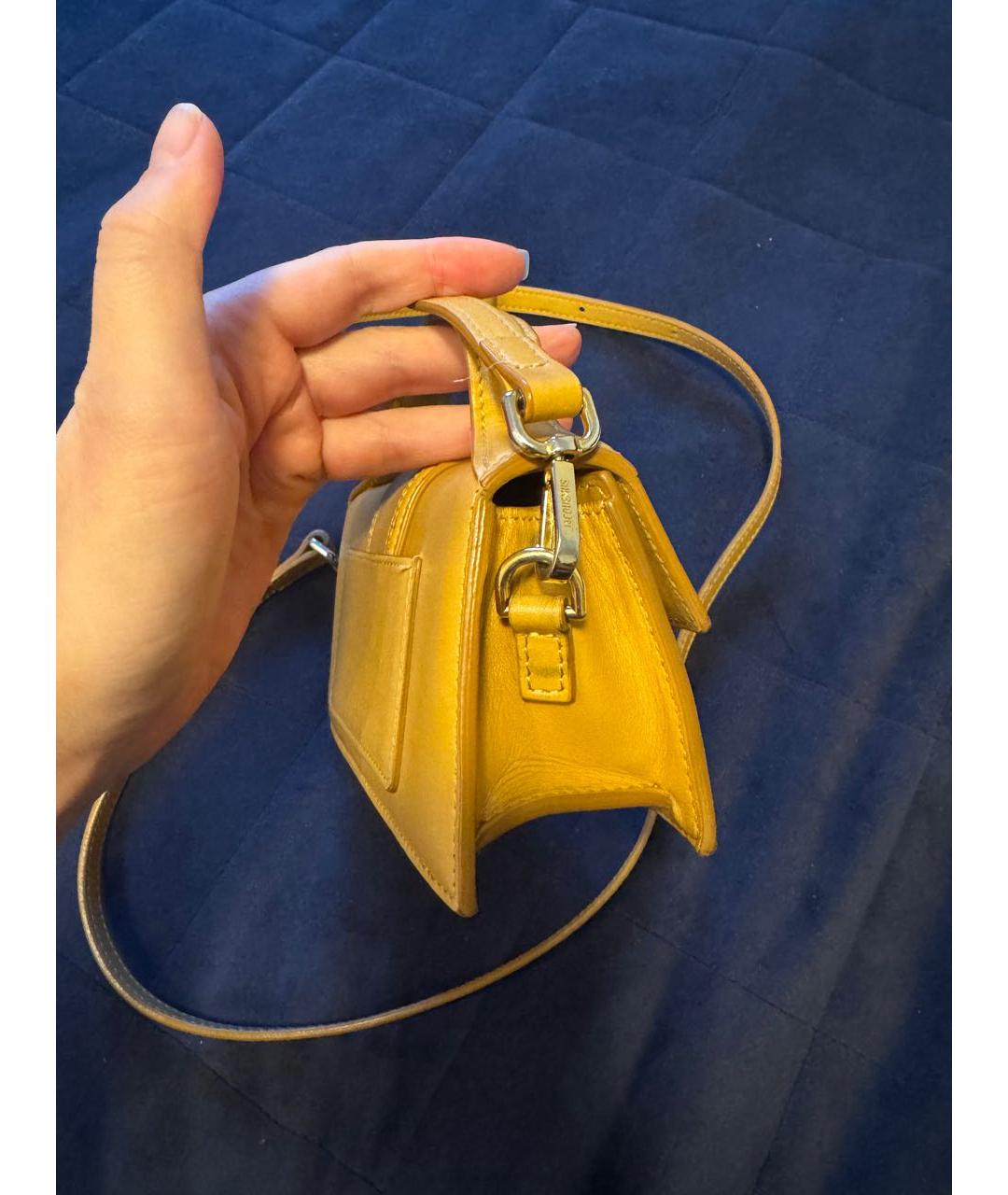 JACQUEMUS Оранжевая кожаная сумка через плечо, фото 6