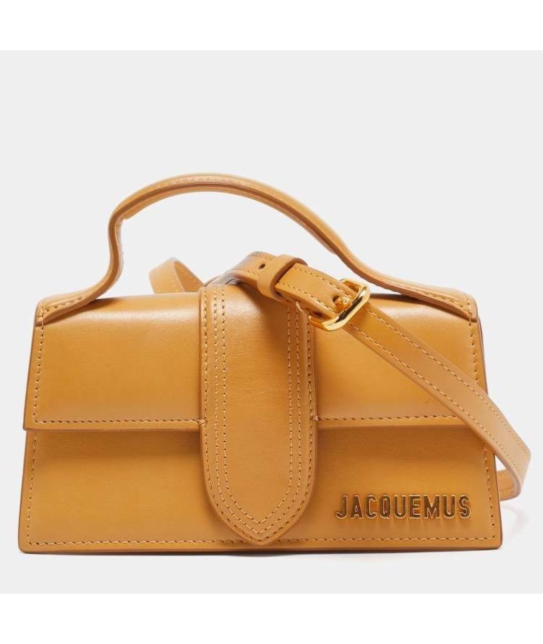 JACQUEMUS Оранжевая кожаная сумка через плечо, фото 9