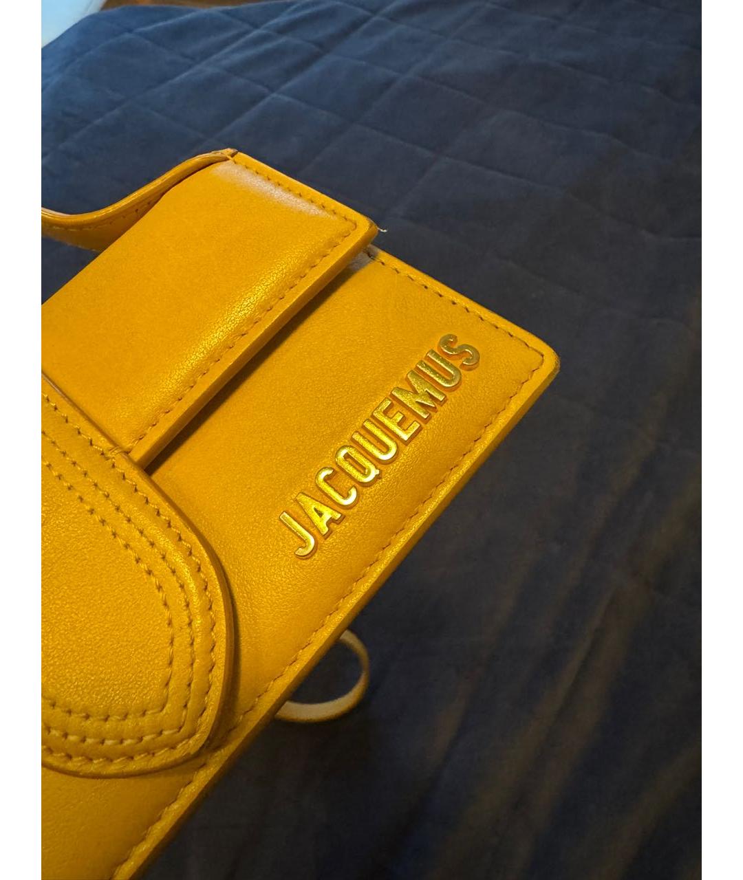 JACQUEMUS Оранжевая кожаная сумка через плечо, фото 4