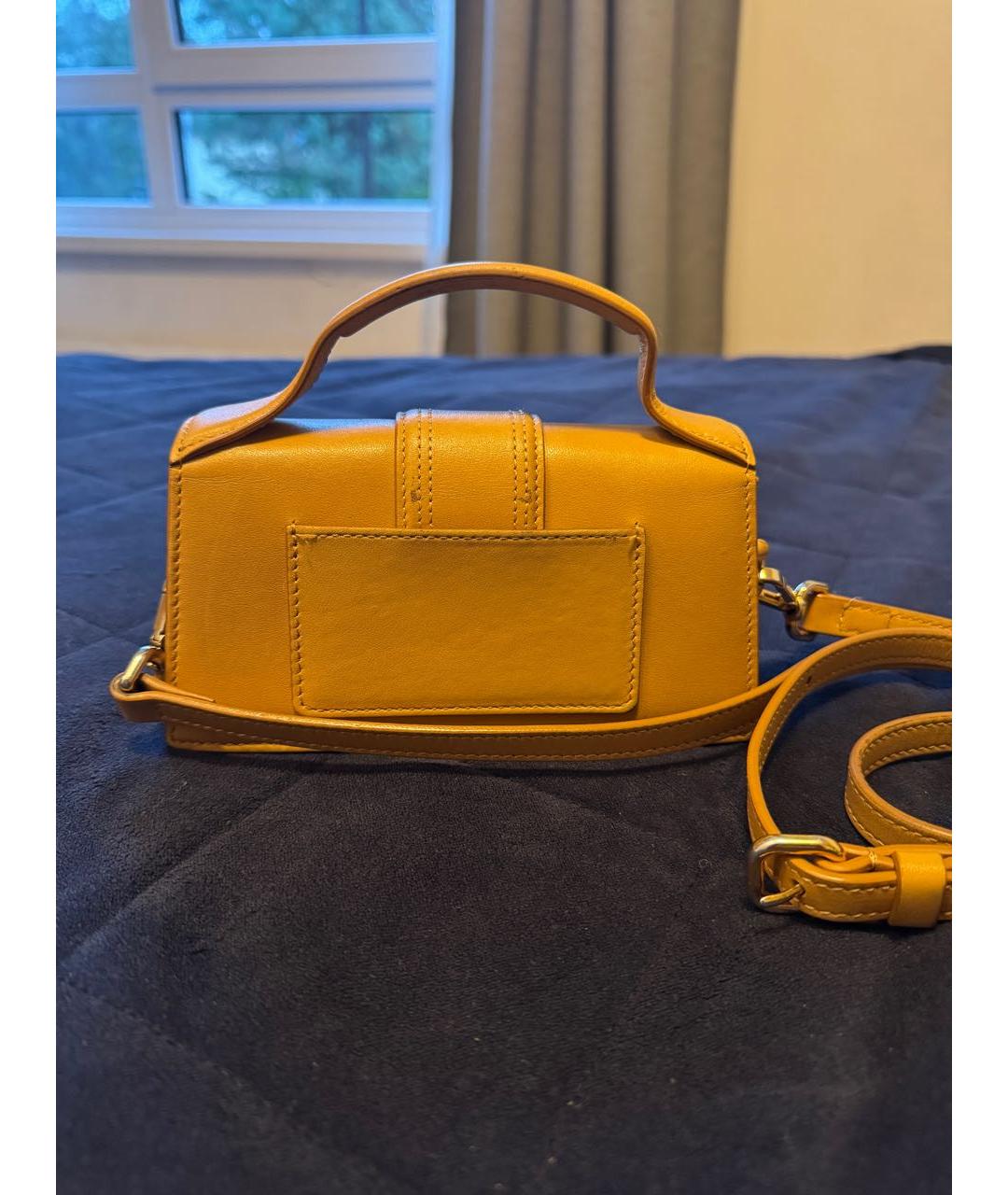 JACQUEMUS Оранжевая кожаная сумка через плечо, фото 3