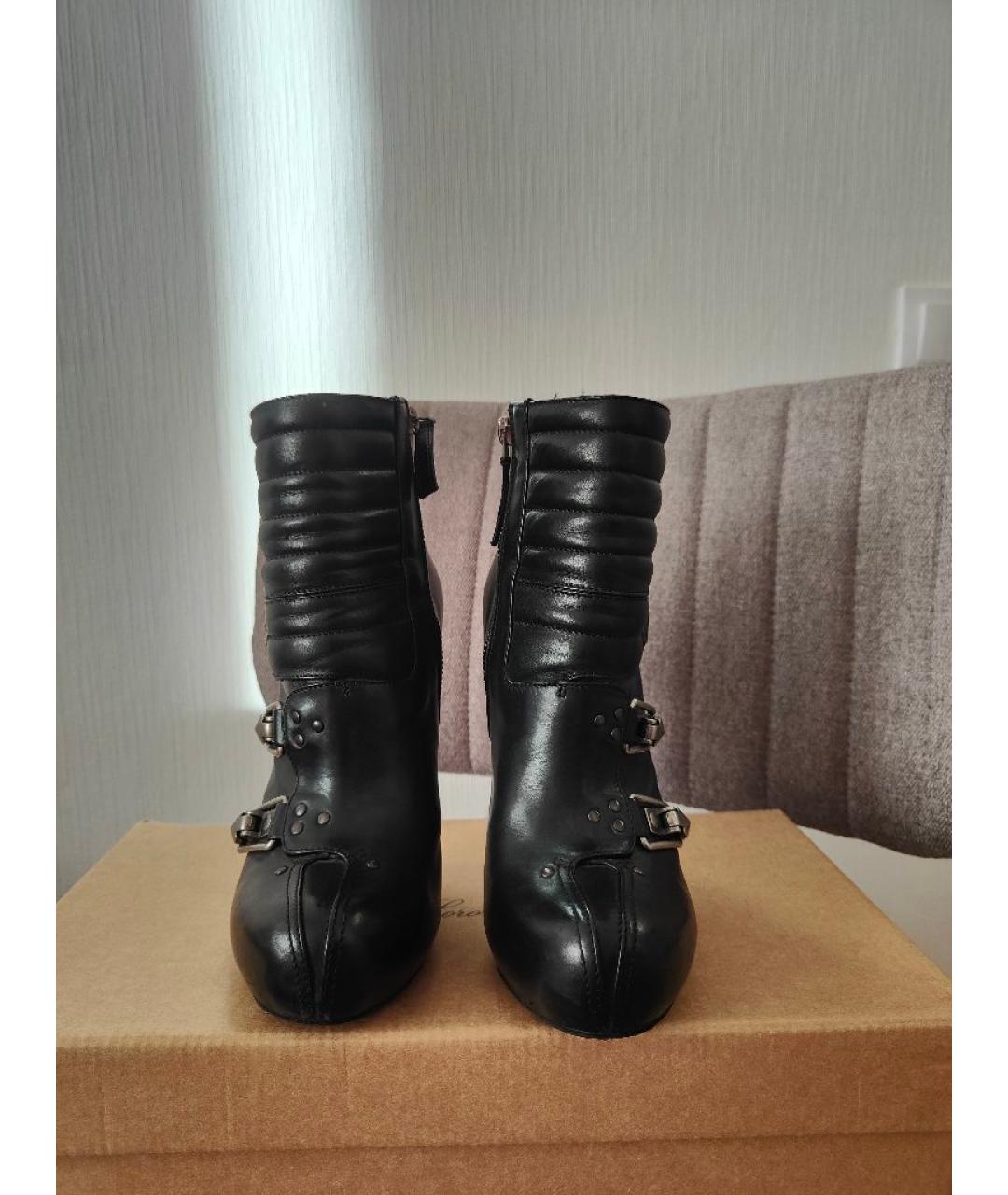 ALEXANDER MCQUEEN Черные кожаные ботильоны, фото 4