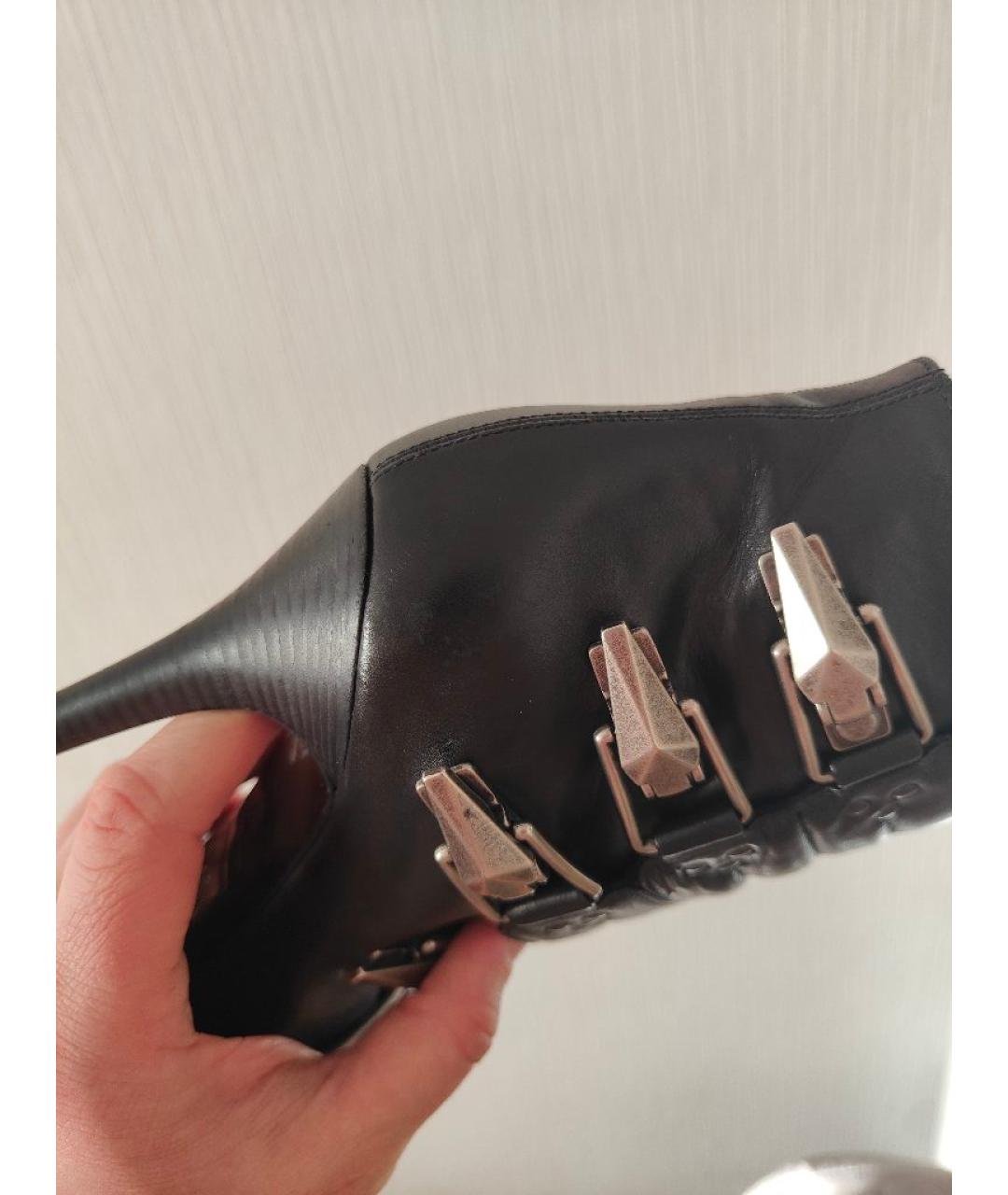 ALEXANDER MCQUEEN Черные кожаные ботильоны, фото 9