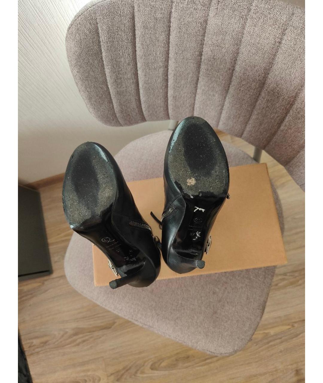 ALEXANDER MCQUEEN Черные кожаные ботильоны, фото 6